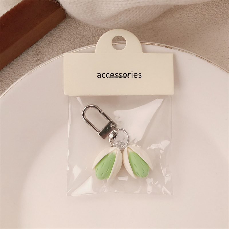 Serie de comida creativa Bolsa de pistacho Colgante Llavero Cadena colgante Mochila personalizada Colgante pequeño Colgante para teléfono móvil