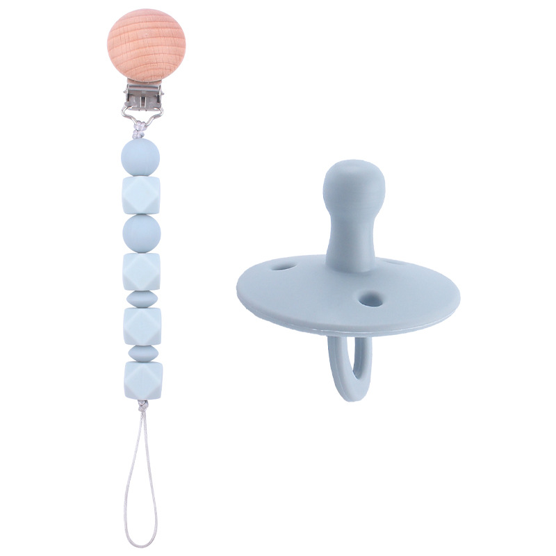 Suministros para bebés chupete DIY creativo bebé silicona mordedura molar pezón cadena pezón conjunto de dos piezas