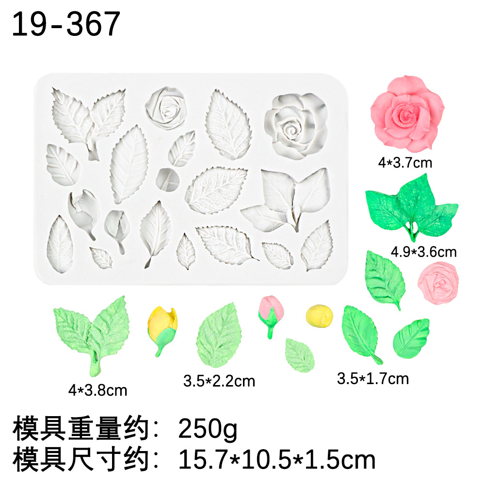 Creativo girasol hoja fondant pastel estilo postre fondant chocolate rosa hoja yeso decoración de pegamento