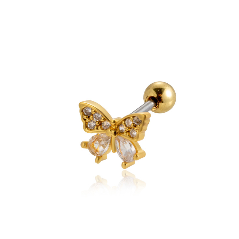 2PCS Henson's new stainless steel double head screw rod with a length of 0.8 ear bone nail powder zirconia dragonfly_voghion.com