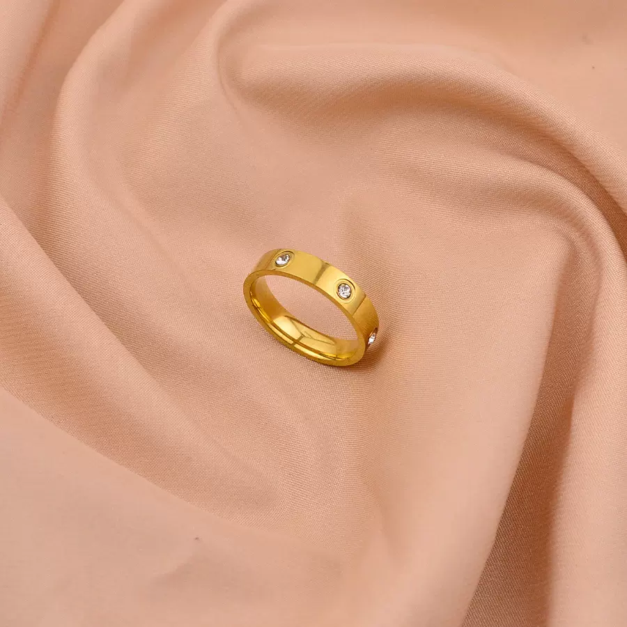 跨境Love系列情侣对戒不锈钢戒指女精致小众轻奢高级感镶钻食指戒