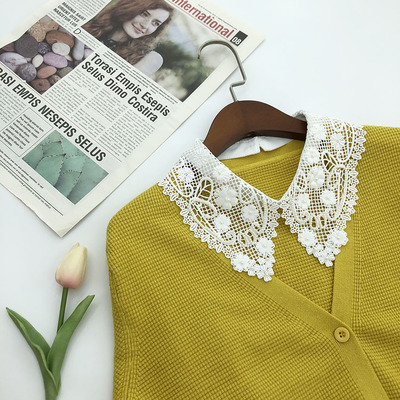 水溶绣花加手缝珍珠假领子高端品质毛衣百搭神器小领子大时尚|ms