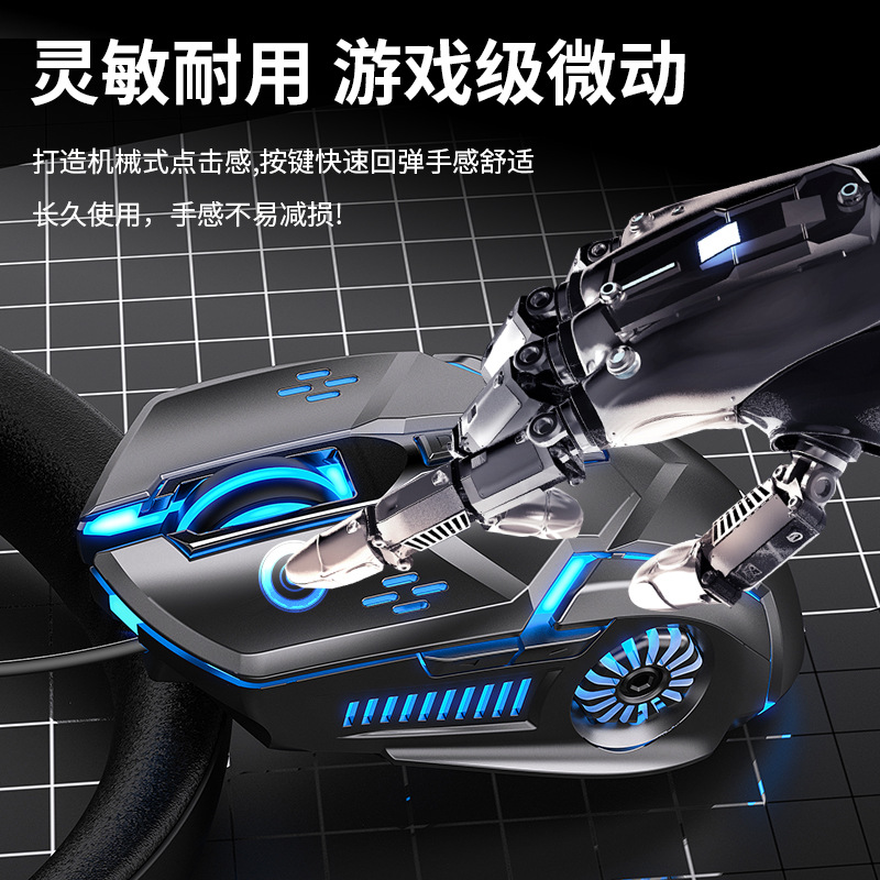 YD-GS ratón con cable luminoso Juego e-sports mecánico mudo Accesorios de ordenador transfronterizo privado modelo Amazon al por mayor