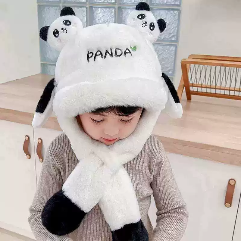 Children's demi-season hat, cartoon scarf, cute warm set