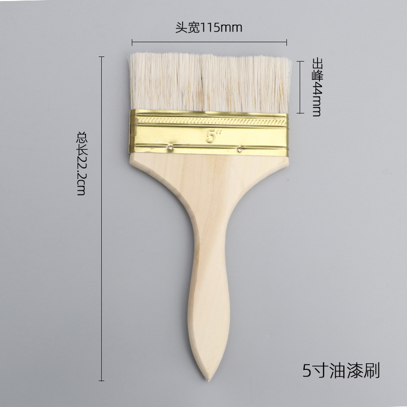 Cepillo de pintura directo de fábrica Mango de madera de álamo Tamaño suave sin pelusa Stock completo suficiente para cepillo