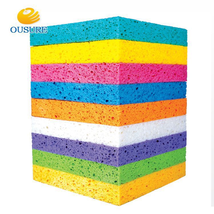Wood pulp sponge for kitchen dishwashing and pot cleaning, thickened absorbent magic wipe, multifunctional household decontamination cleaning cloth