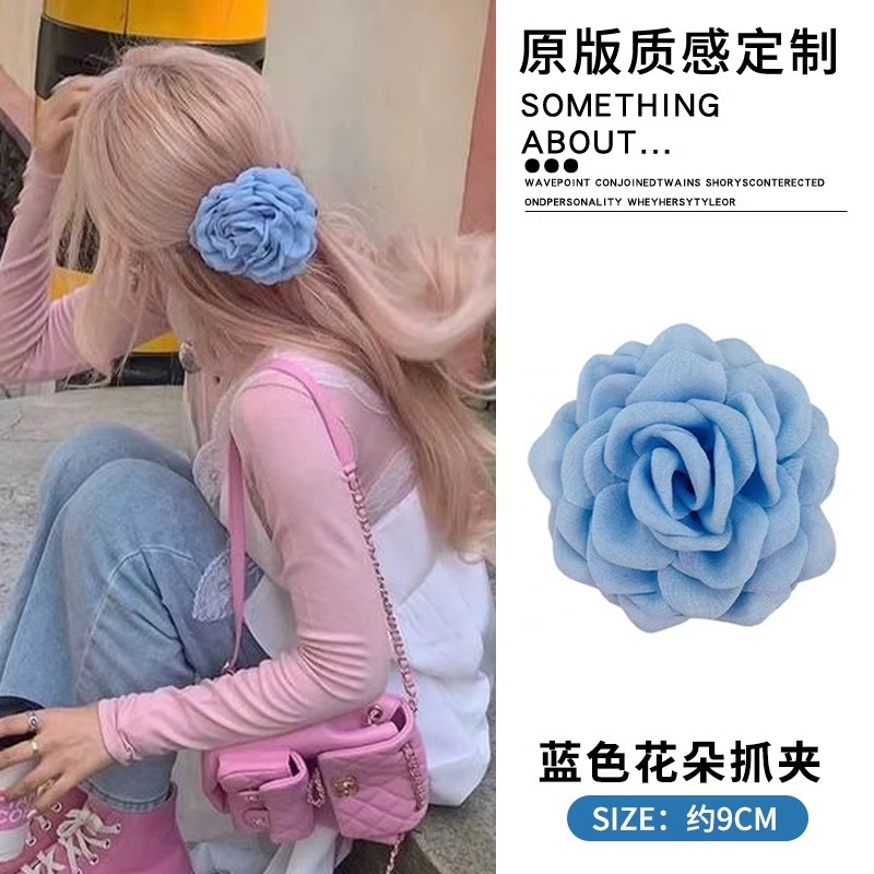 Rosas rascar flores de tiburón brocas de boca flores grandes brocas de cabello de cabeza de mujer rascar flores de tiburón brocas de cabello tocado