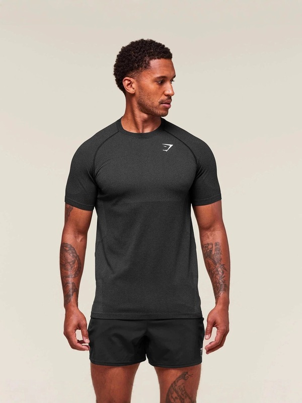 GYMSHARK外贸新款健身短袖男士运动紧身T恤圆领弹力速干T肌肉鲨鱼|undefined