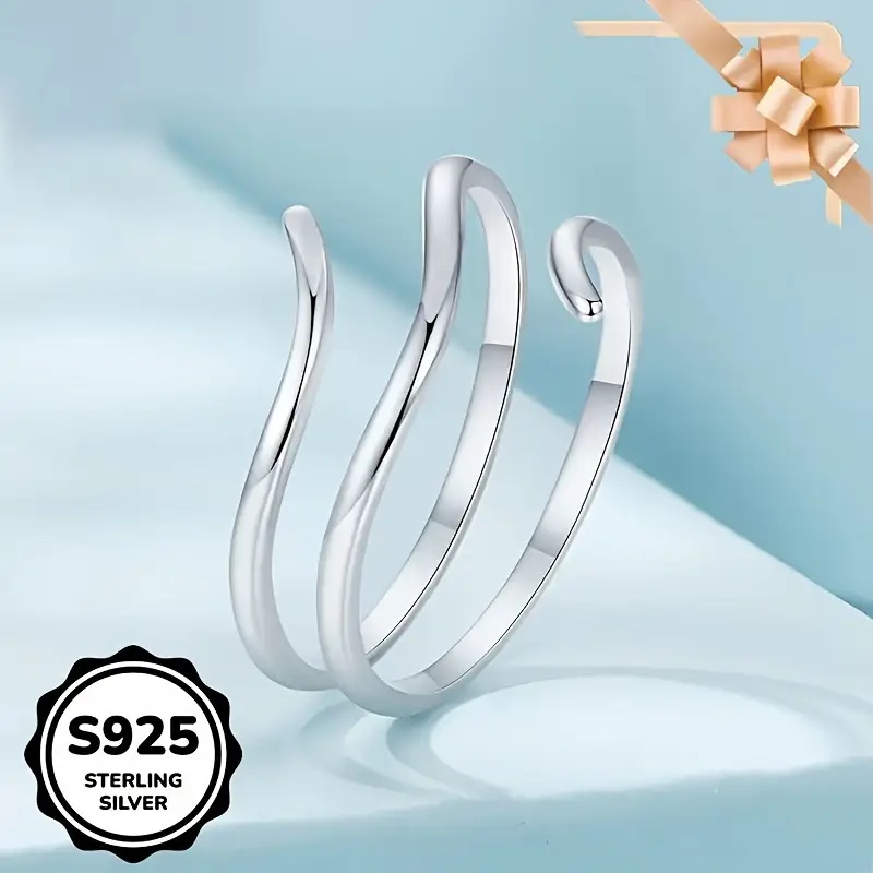 Vintage French Style Three-layer Wave Ring For Women Elegant_voghion.com