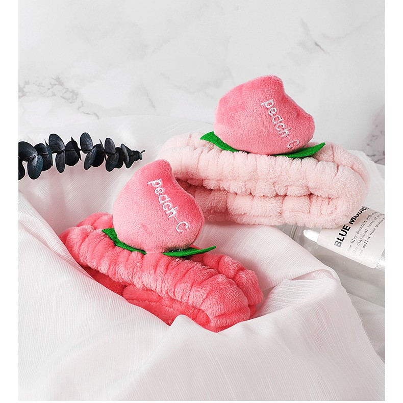 Estilo coreano Internet celebridad fruta melocotón rojo banda de pelo femenino lavado de cara maquillaje borde ancho diadema accesorios para el cabello de dibujos animados al por mayor