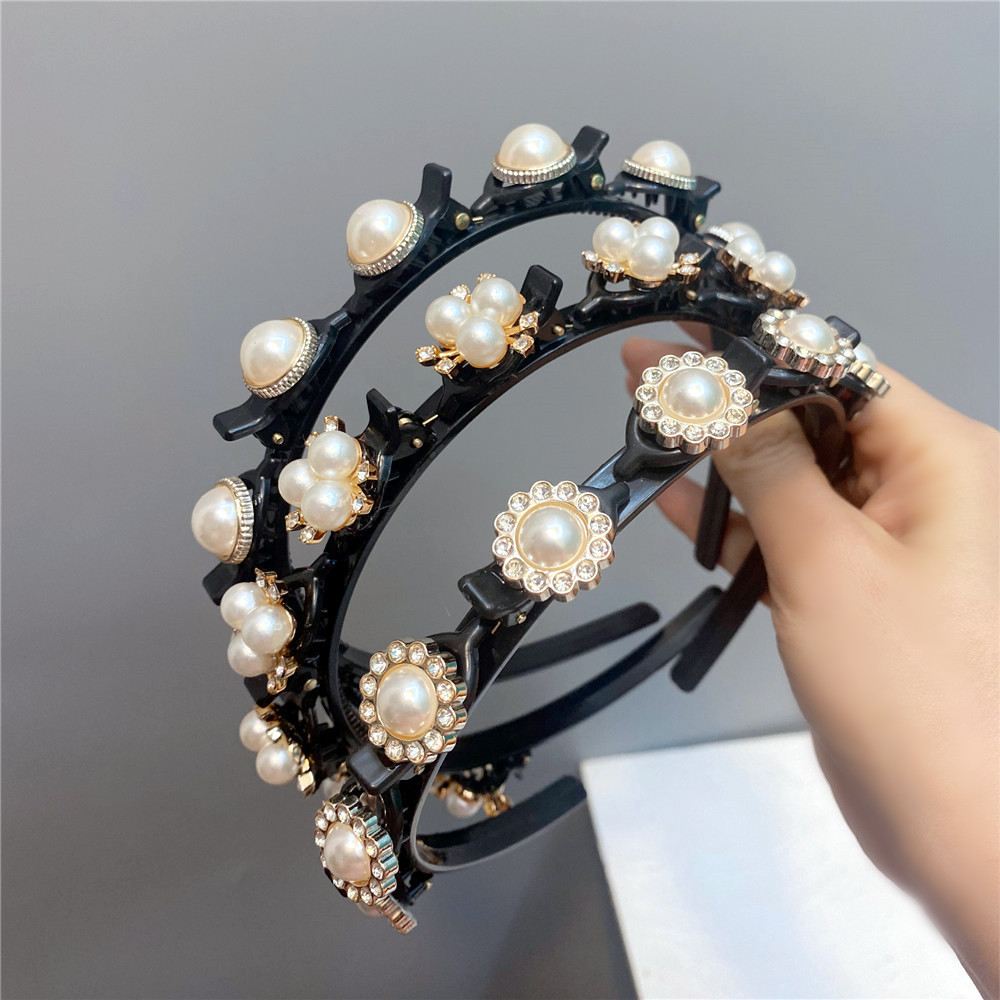 Fashion Full Drill Pearl Flower Headband display picture 11