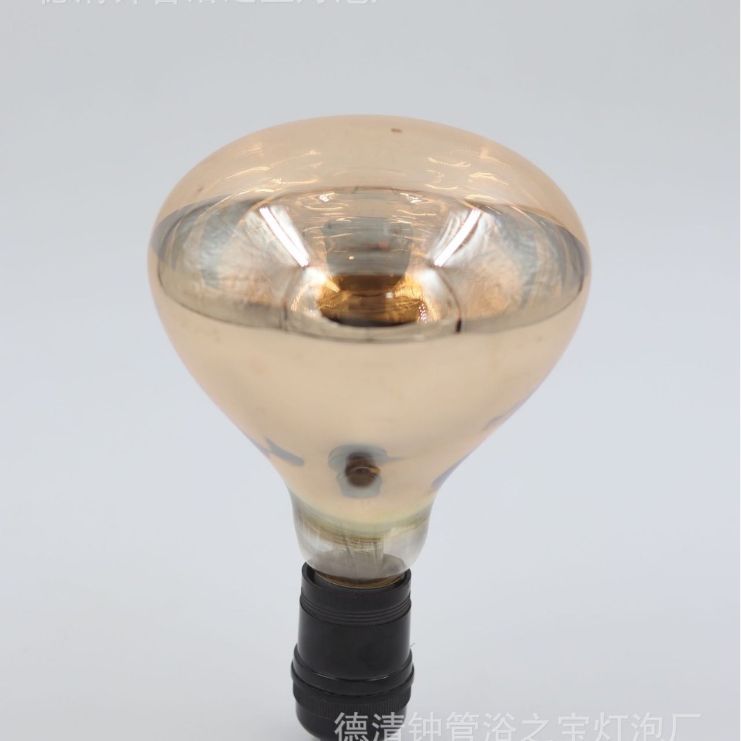 High-temperature gold-plated infrared bulb, glossy gold-plated bulb, 100W, 150W, 250W, 275W, far-infrared waterproof heating.