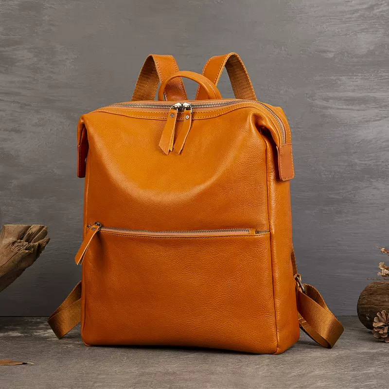 爆款欧美复古真皮背包手工擦色大容量双肩包男女款旅行包一件代发