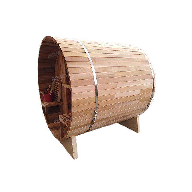 Al aire libre barril sauna sudor sala de vapor sala de sauna panorámica al aire libre multi-persona familia cedro cilindro de madera seca sala de vapor