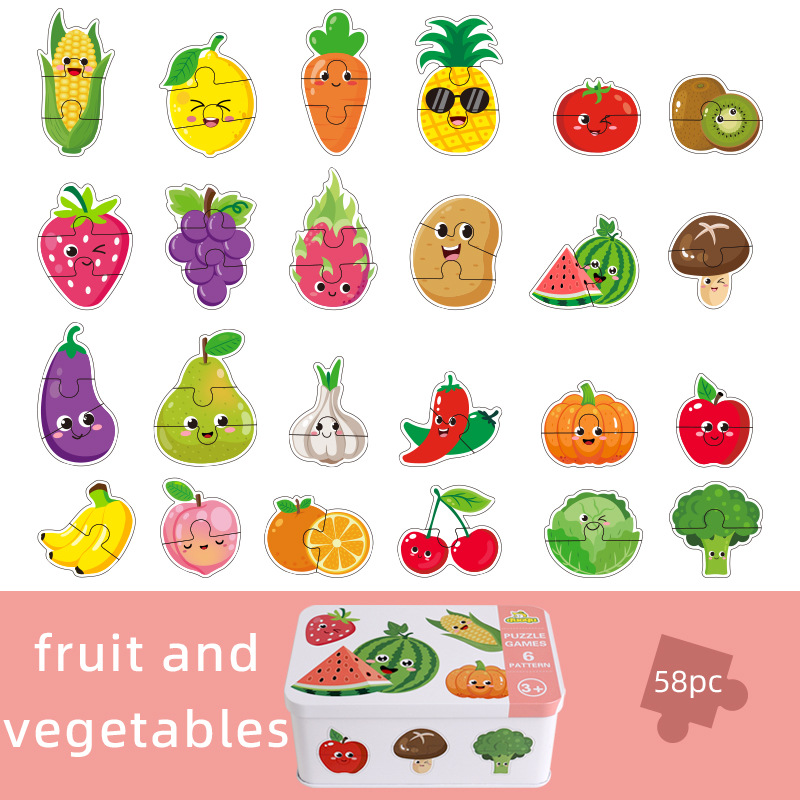 Caja de hierro transfronteriza iluminación cognitiva emparejamiento rompecabezas dinosaurios marinos infantiles puzzle animal puzzle madera juguetes de educación temprana image 11