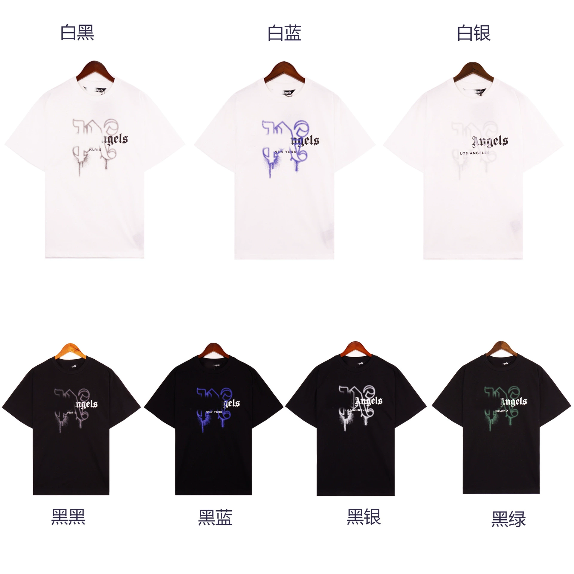 Трансграничная Внешняя торговля Palm New City Limited, футболка с принтом в виде спрея, модный бренд Summer S, мужская и женская, американская, с коротким рукавом, оптом