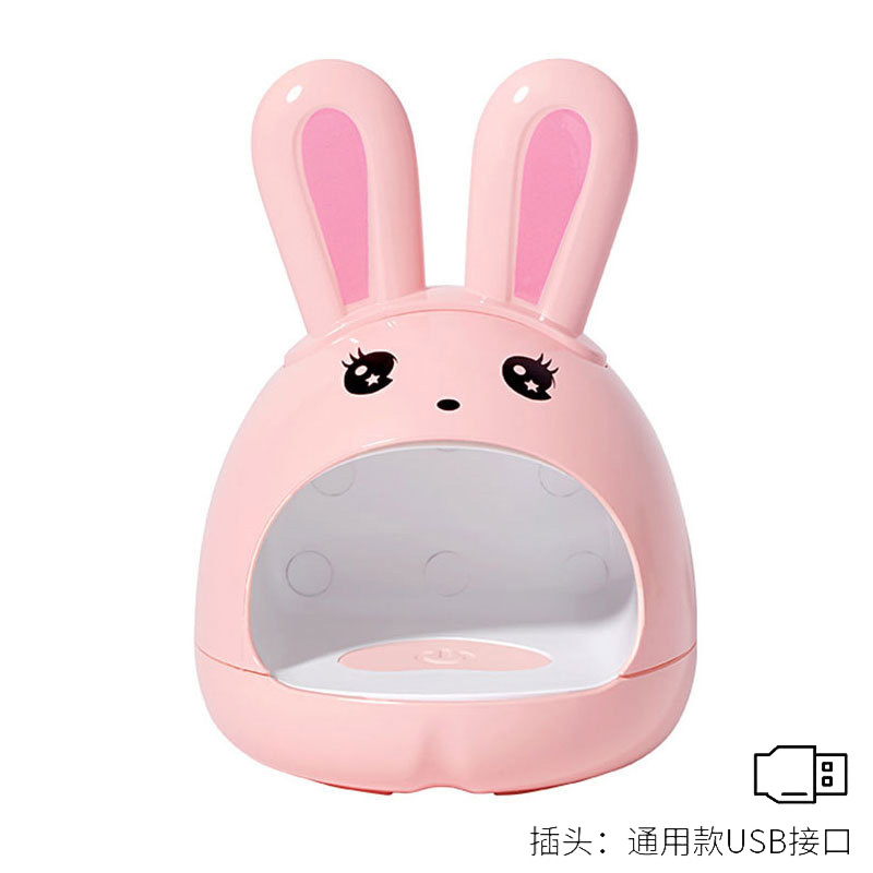 Mini lámpara de fototerapia de uñas lindo conejo esmalte de uñas pegamento lámpara de hornear portátil de mano máquina de fototerapia doméstica entrega de una sola pieza