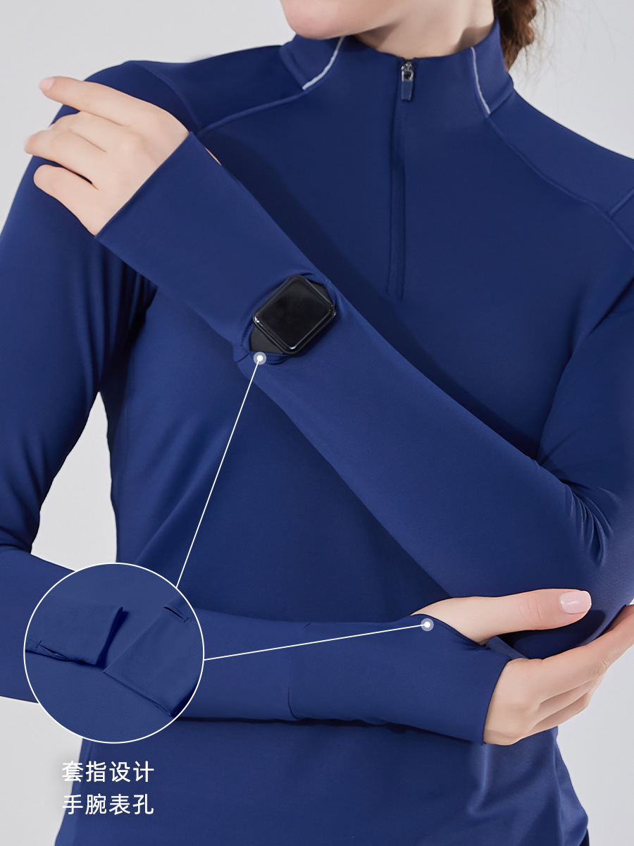 Ropa Deportiva Otoño/Invierno 2026, Sudadera de Yoga con Cuello en V Grueso para Mujer, Top de Entrenamiento Físico, Sudadera de Manga Larga con Media Cremallera para Correr