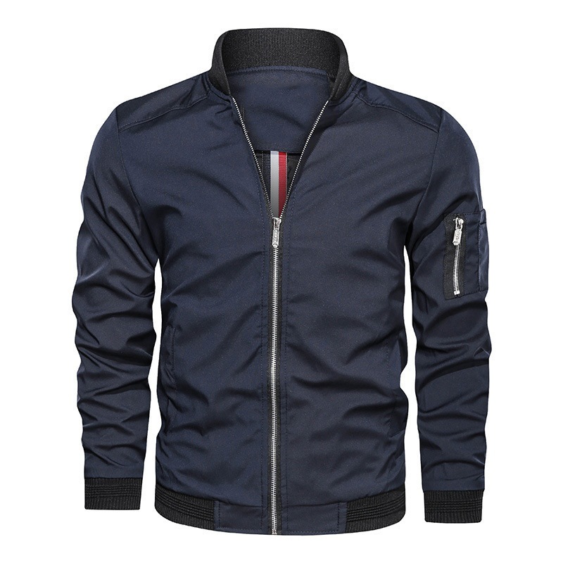 Chaqueta masculina con cremallera – estilo casual, delgada, disponible en tallas grandes