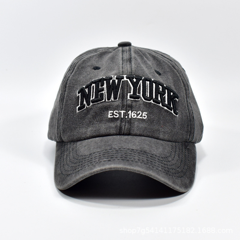 新款水洗棉帽NEW YORK绣花棒球帽鸭舌太阳帽立体绣户外遮阳帽|undefined