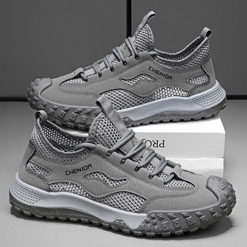 2024 nuevos zapatos de seguridad para el trabajo informales, delgados y huecos para hombre, deportivos, de malla transpirable de verano_voghion.com