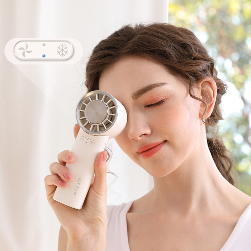 新款C03跨境手持風扇USB充電小型便攜風扇手持冰敷多功能摺疊風扇