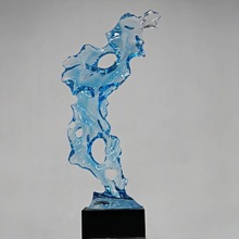 晶透明雕塑摆件酒店玄关客厅现代装饰树脂太湖石样板间售楼处抽