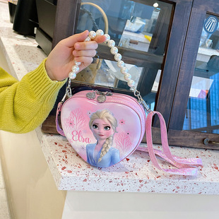 Cartoon frozen children's bag girls' Princess coin purse cute messenger bag Pearl portable shoulder bag Queen