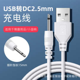 批发usb转2.5音频单声道充电线 洗脸仪情趣性用品17.4mm 圆充电线