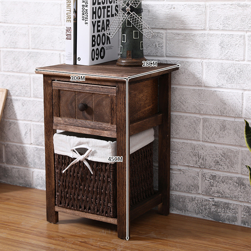 Armario de almacenamiento americano transfronterizo, cajón de madera, almacenamiento de ropa de juguete, mesita de noche, armario de almacenamiento pastoral coreano