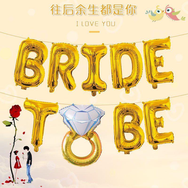 Bridetobe dorado con anillo de diamantes