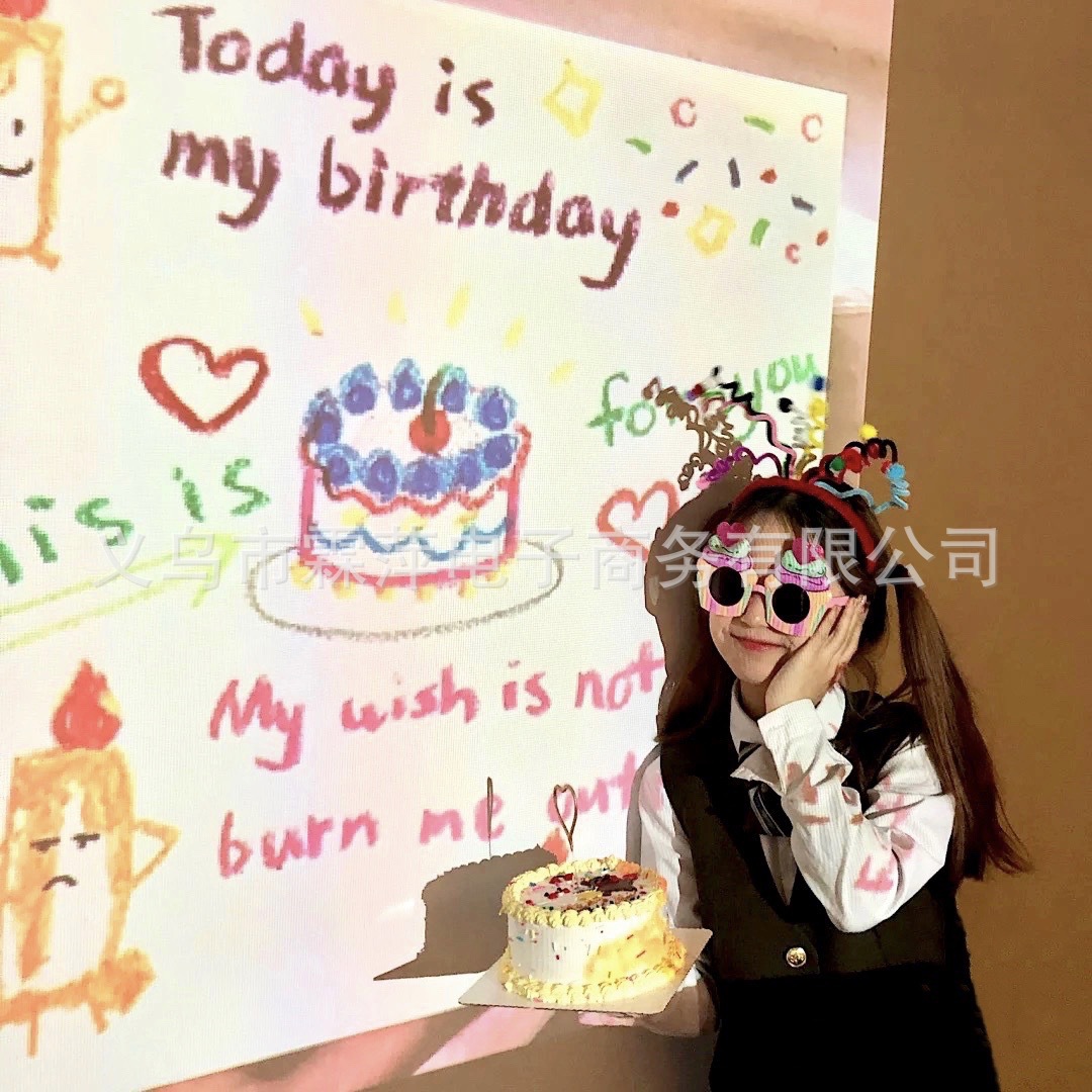 Feliz cumpleaños proyector lámpara de proyección Corea del Sur ins estilo Pequeño Libro Rojo neto rojo foto proyección confesión accesorios creativos