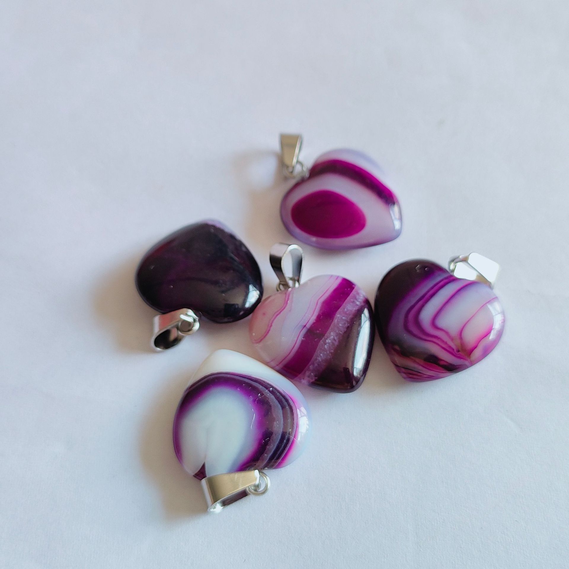 Cruz-frontera piedra natural amor colgante 20mm cristal Ágata en forma de corazón colgante melocotón corazón COLLAR COLGANTE accesorios de la joyería