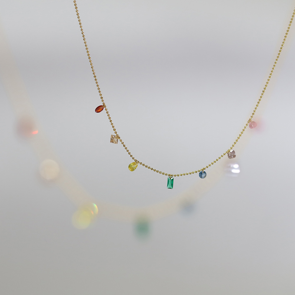 Fashion Geometric Colorful Titanium Steel Necklace 1 Piece