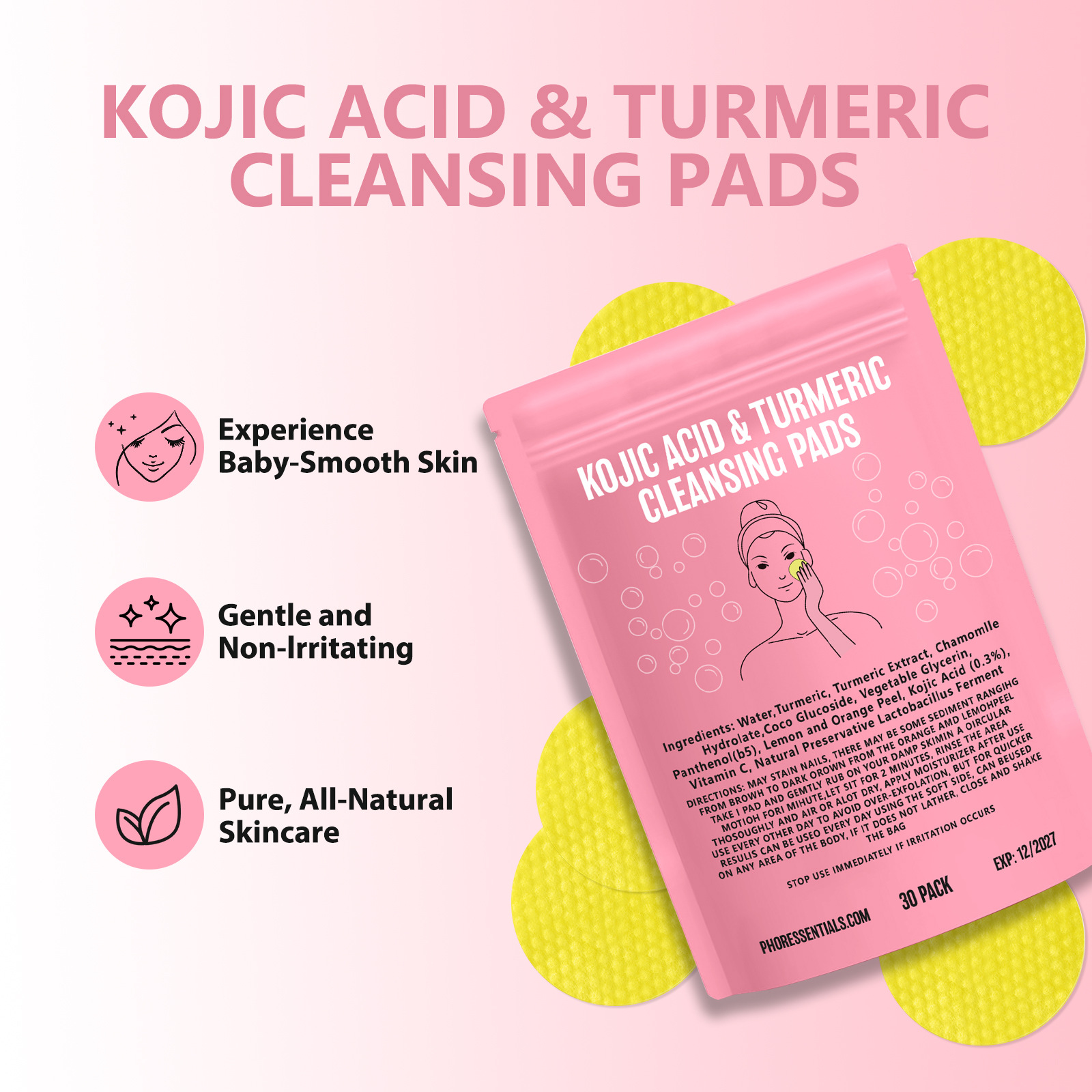 How to use turmeric and kojic facial cleansing pads