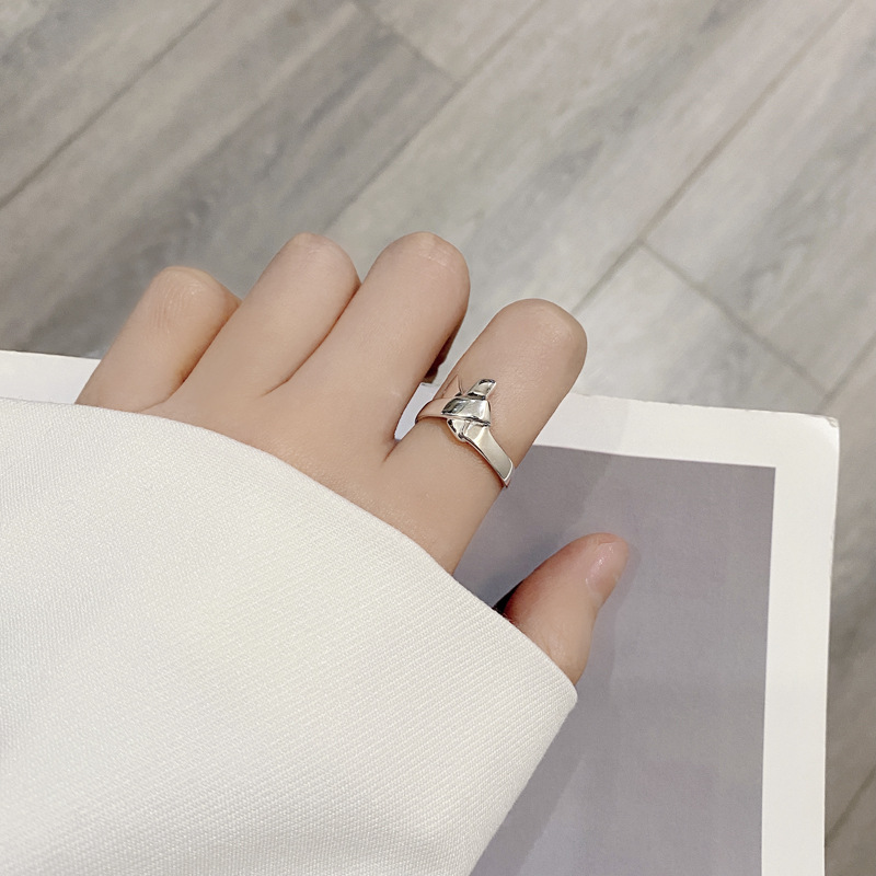 Retro Bow Knot Sterling Silver Plating Open Ring 1 Piece