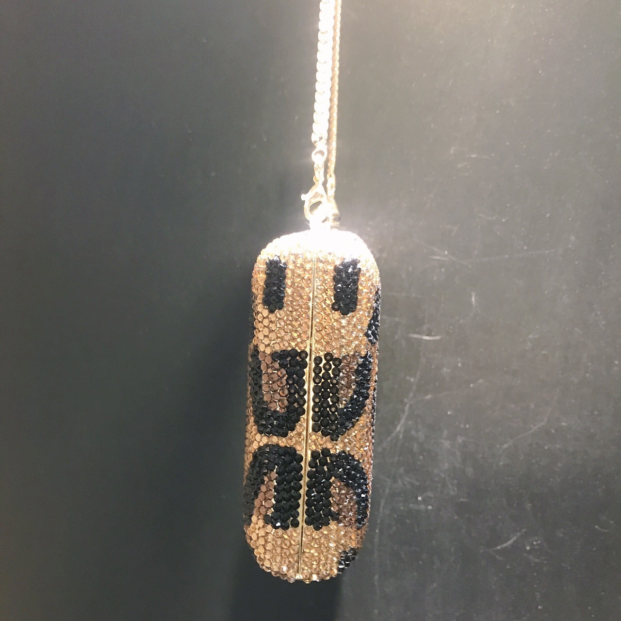 Nuevo patrón transfronterizo de leopardo con diamantes bolsas de cena cadena de bolsas de maquillaje de diamantes de Europa y América, bolsas de mano de banquete cuadrada horizontales