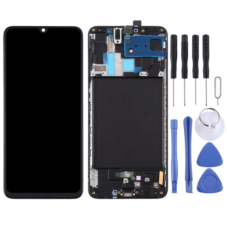 Подходит для Samsung Galaxy A70 оригинальный LCD тач-ассамблей с рамкой SUPER