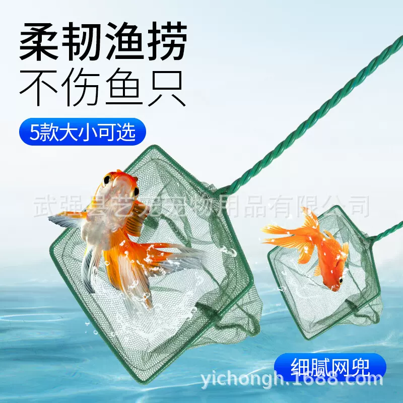 鱼缸水族箱鱼捞网兜方形手抄鱼小鱼观赏鱼金鱼热带渔捞麻花渔捞