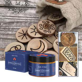 Jue-Fish Wood Burning Paste Outdoor DIY Pyrography Wood Paste Leather Canvas Paper Combustion Paste