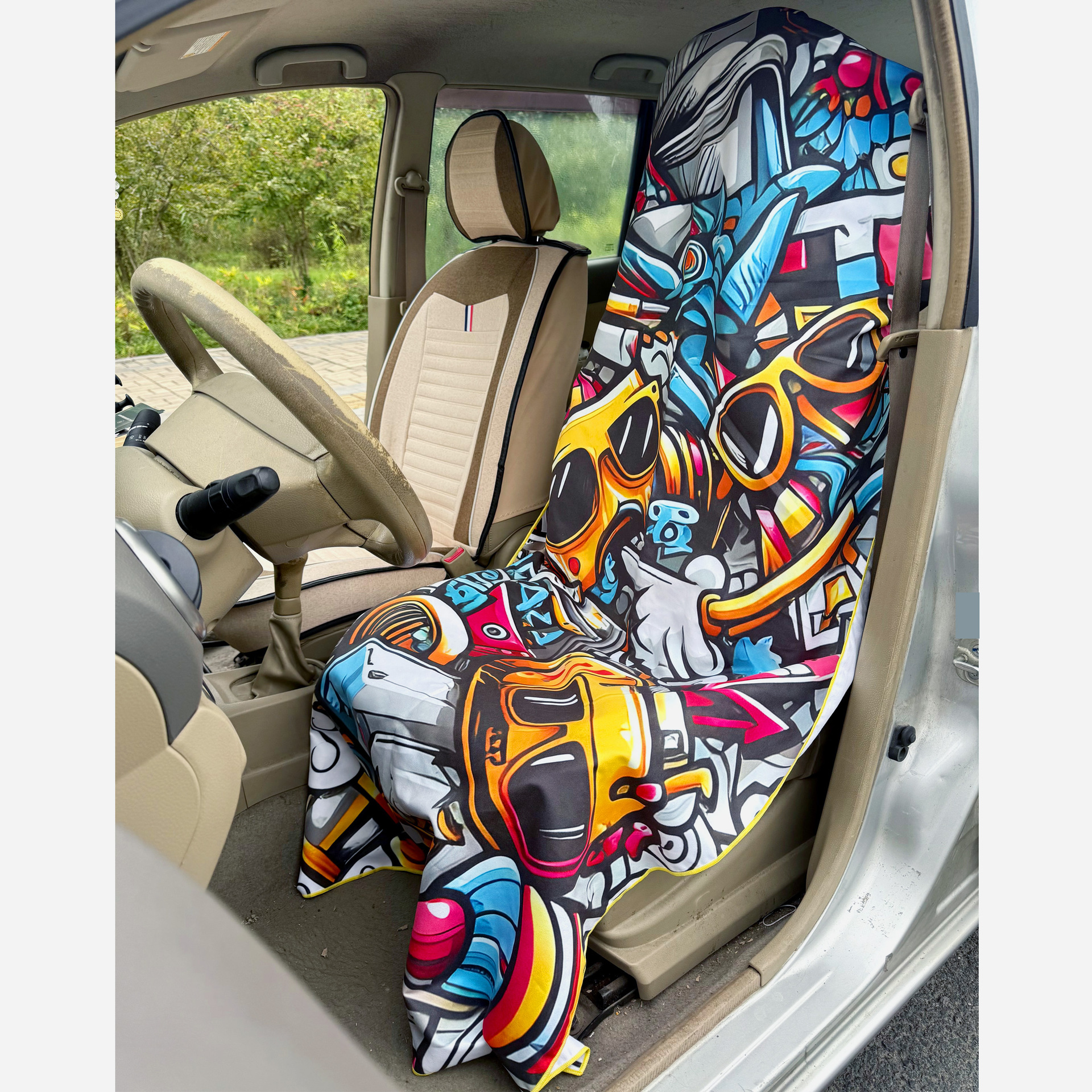 Cross-Border Ultra-Fine Fiber Quick-Drying Universal Car Seat Cover Towel, Beach Towel, Yoga Mat Towel, Sweat-Absorbent and Dust-Proof