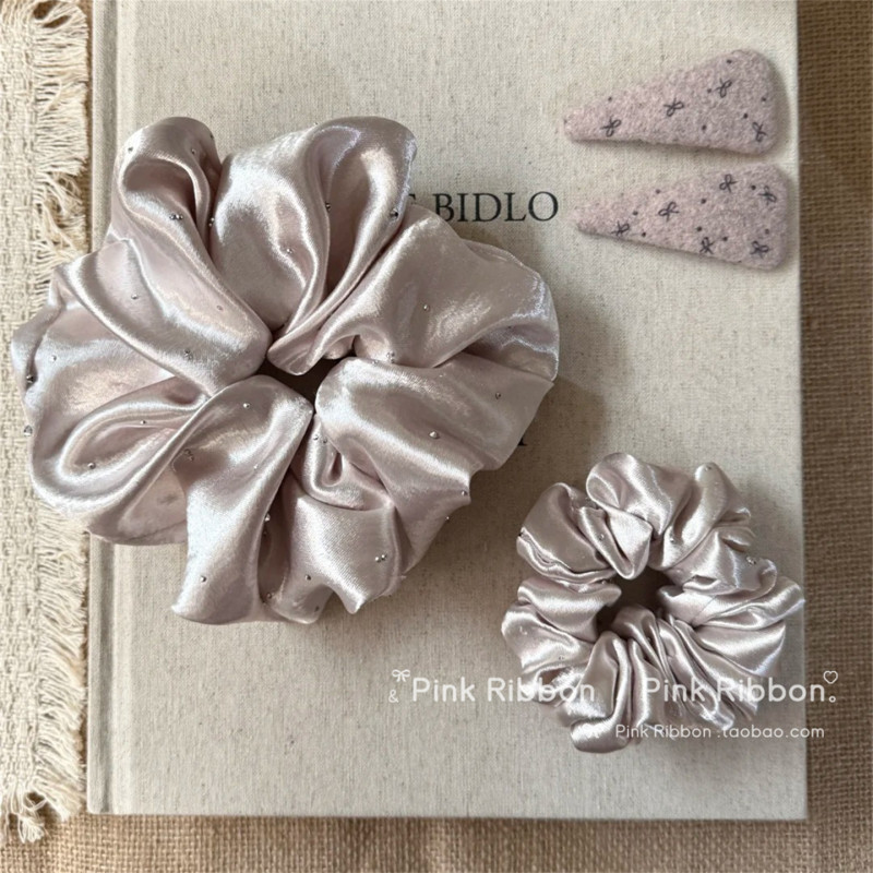 French-Style Rhinestone Satin Scrunchie for Women, High-End, Sophisticated, Lazy Style Hair Accessory, New Elegant Hair Tie for Bun Hairstyles French-Style Rhinestone Satin Scrunchie for Women, High-End, Sophisticated, Lazy Style Hair Accessory, New Elegant Hair Tie for Bun Hairstyles