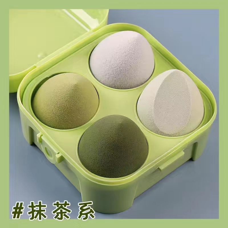 Huevo de belleza al por mayor Juego de 4 cajas Puff Super suave sin polvo Maquillaje Esponja Huevo Maquillaje Huevo Herramientas de belleza
