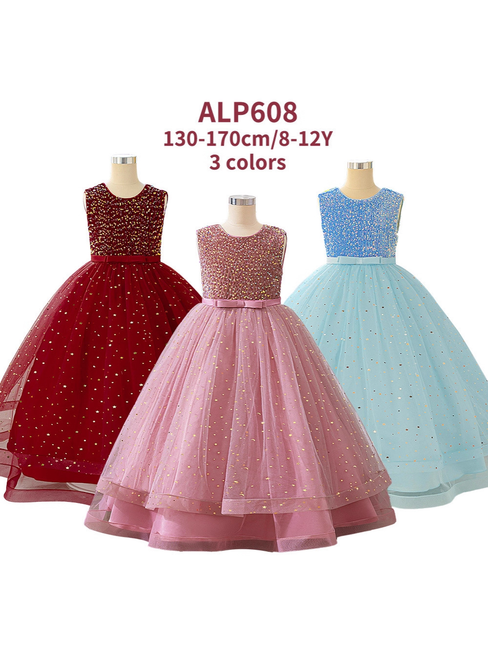 Vestido de princesa con sequillas vestido de estrellas con chapa caliente vestido de piano escenario vestido de chicas piano vestido