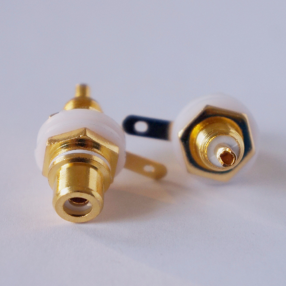24K镀金 全铜RCA插座，AV母座，音响接线柱，面板模块