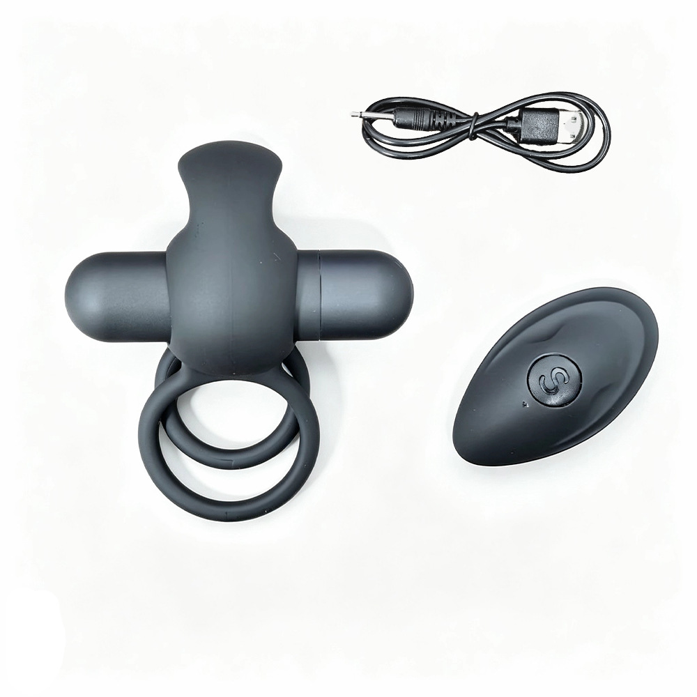 10-Frequency Rechargeable Remote-Control Vibrating Ring, Silicone Couples Ring for Clitoral Stimulation — detail image 3