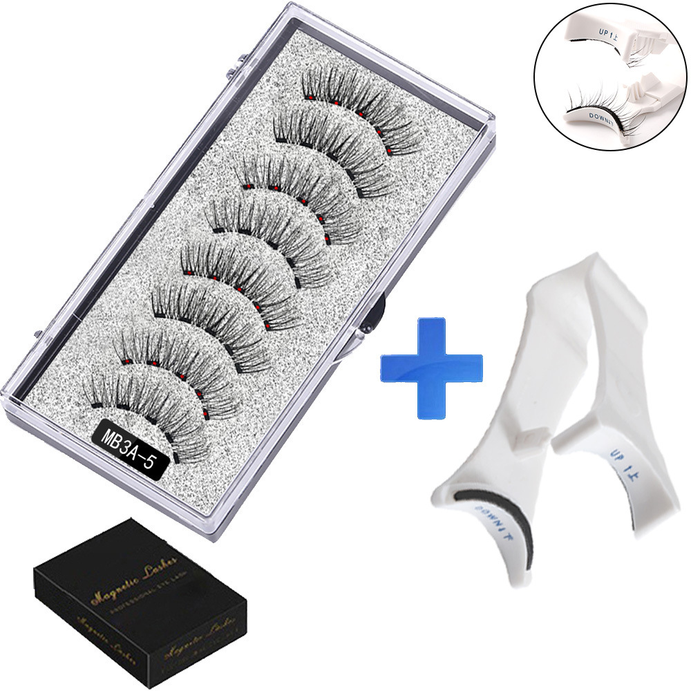 Pestañas postizas de succión magnética transfronteriza dos pares de pestañas cuánticas pestañas gruesas y delgadas al por mayor 5 pestañas magnéticas