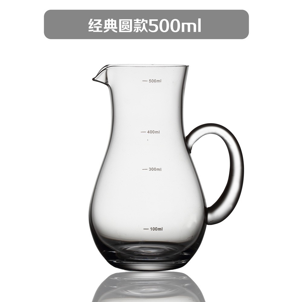 Inventario al por mayor cristal licor dispensador de vino tinto tetera de vino cucharada con una escala taza masculina clásica set