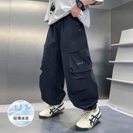 男童速干裤子夏季薄款2026新款儿童夏装防蚊裤中大童凉感工装裤潮