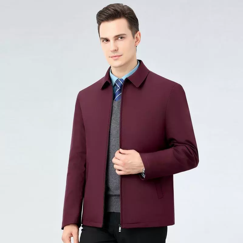 Demi-season down jacket, detachable liner, for middle age